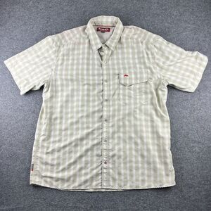 SIMMS Shirt Men 2XL Plaid Button Down Pearl Snap‎ Outdoor Fishing Vented